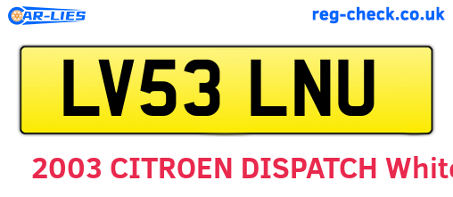 LV53LNU are the vehicle registration plates.