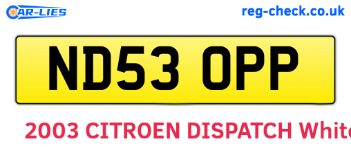 ND53OPP are the vehicle registration plates.