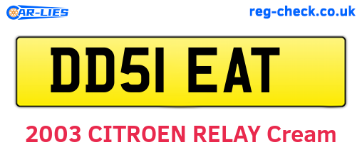 DD51EAT are the vehicle registration plates.