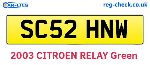 SC52HNW are the vehicle registration plates.