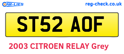 ST52AOF are the vehicle registration plates.