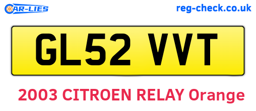 GL52VVT are the vehicle registration plates.