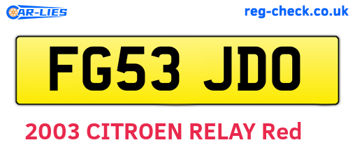 FG53JDO are the vehicle registration plates.