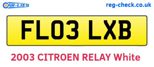 FL03LXB are the vehicle registration plates.