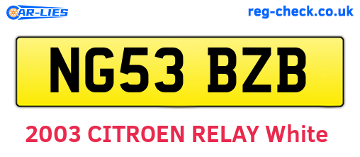 NG53BZB are the vehicle registration plates.