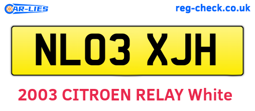 NL03XJH are the vehicle registration plates.
