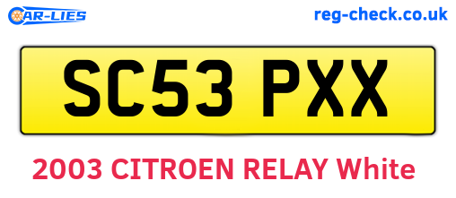 SC53PXX are the vehicle registration plates.