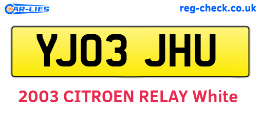 YJ03JHU are the vehicle registration plates.