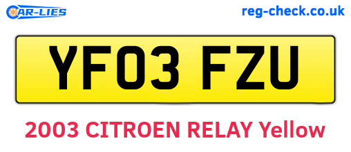 YF03FZU are the vehicle registration plates.