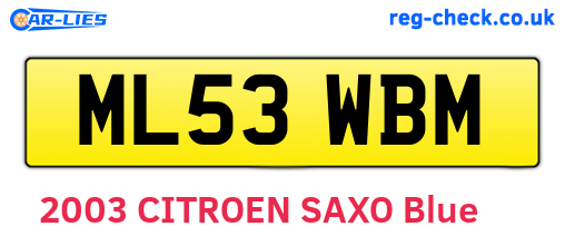 ML53WBM are the vehicle registration plates.