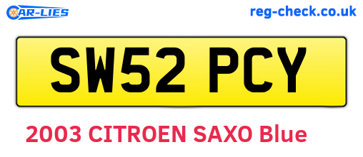 SW52PCY are the vehicle registration plates.