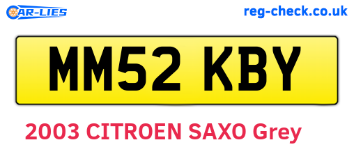 MM52KBY are the vehicle registration plates.