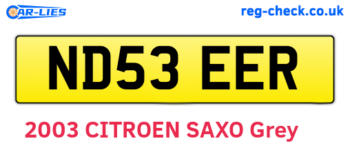 ND53EER are the vehicle registration plates.