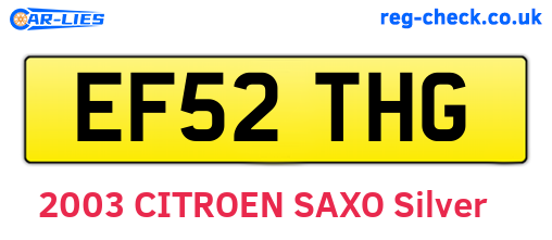 EF52THG are the vehicle registration plates.