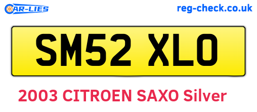 SM52XLO are the vehicle registration plates.