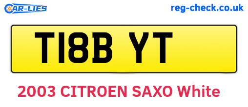 T18BYT are the vehicle registration plates.