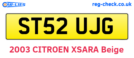 ST52UJG are the vehicle registration plates.