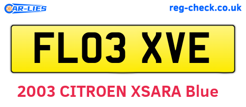 FL03XVE are the vehicle registration plates.