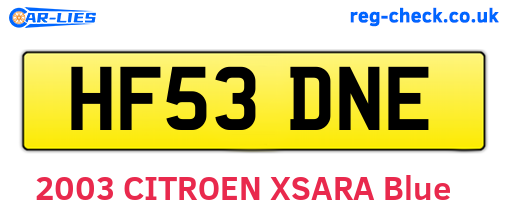 HF53DNE are the vehicle registration plates.