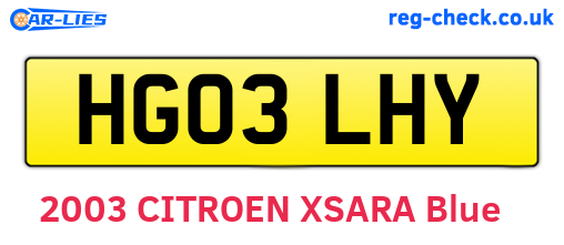 HG03LHY are the vehicle registration plates.