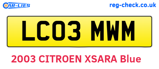 LC03MWM are the vehicle registration plates.