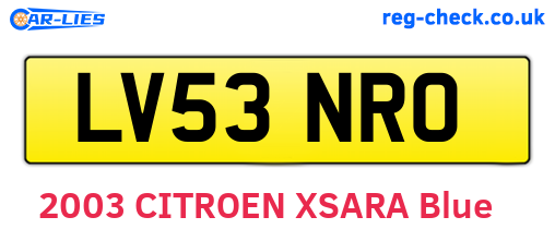 LV53NRO are the vehicle registration plates.