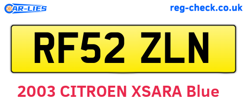 RF52ZLN are the vehicle registration plates.