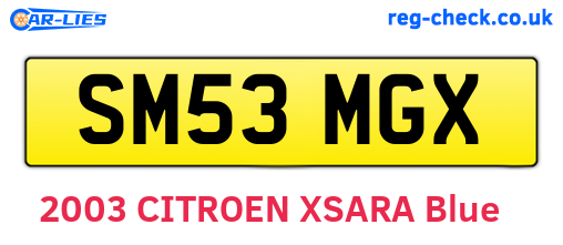 SM53MGX are the vehicle registration plates.