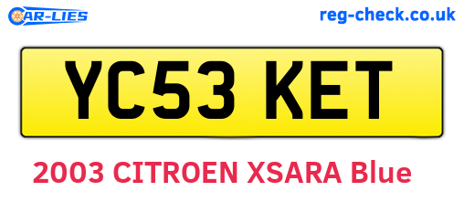 YC53KET are the vehicle registration plates.
