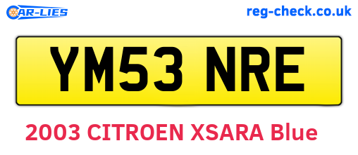 YM53NRE are the vehicle registration plates.