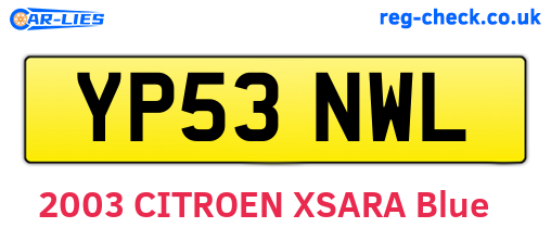 YP53NWL are the vehicle registration plates.