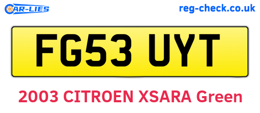 FG53UYT are the vehicle registration plates.