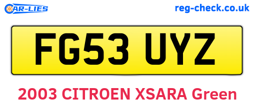 FG53UYZ are the vehicle registration plates.