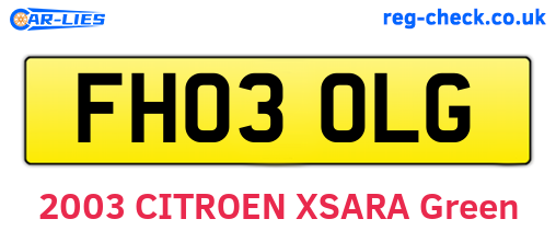 FH03OLG are the vehicle registration plates.