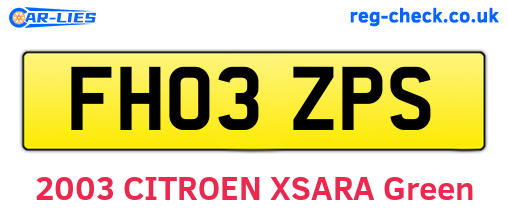 FH03ZPS are the vehicle registration plates.