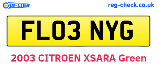 FL03NYG are the vehicle registration plates.