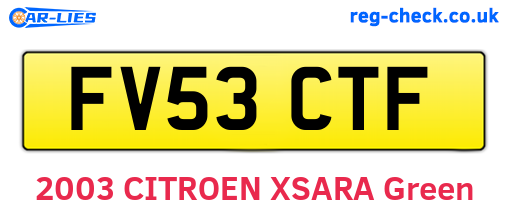FV53CTF are the vehicle registration plates.
