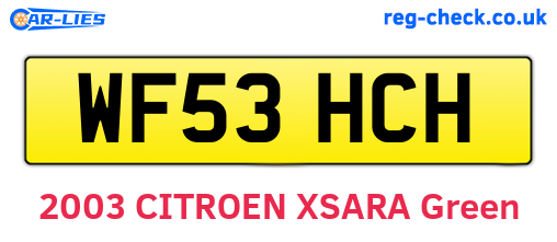 WF53HCH are the vehicle registration plates.