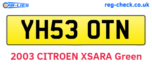 YH53OTN are the vehicle registration plates.
