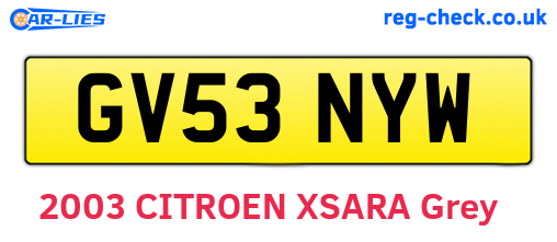 GV53NYW are the vehicle registration plates.