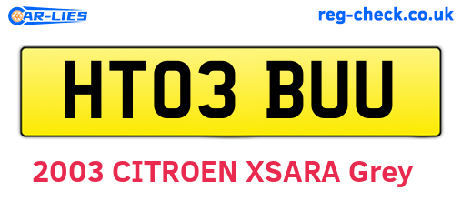HT03BUU are the vehicle registration plates.
