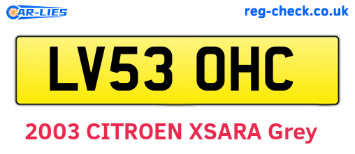 LV53OHC are the vehicle registration plates.