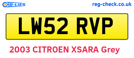 LW52RVP are the vehicle registration plates.