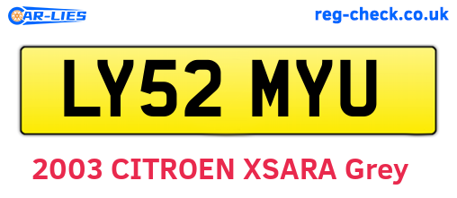 LY52MYU are the vehicle registration plates.