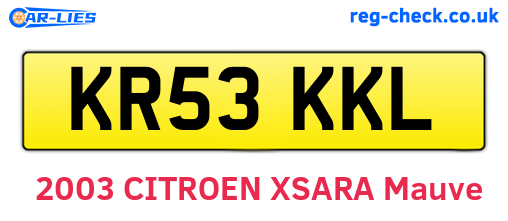 KR53KKL are the vehicle registration plates.