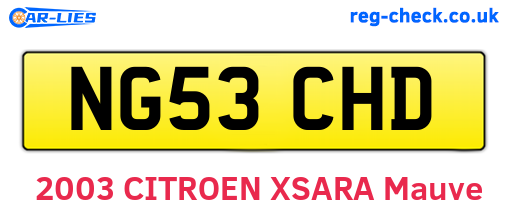 NG53CHD are the vehicle registration plates.