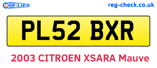 PL52BXR are the vehicle registration plates.
