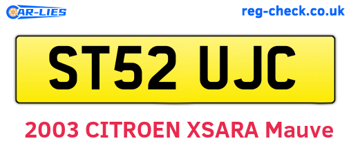 ST52UJC are the vehicle registration plates.