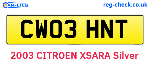 CW03HNT are the vehicle registration plates.