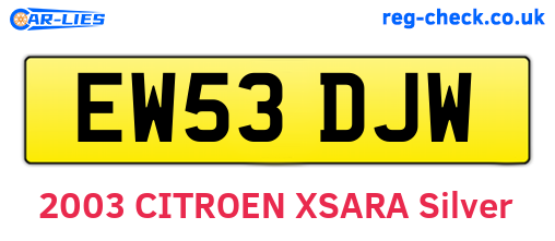 EW53DJW are the vehicle registration plates.